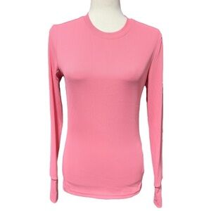 Landau Forward Ribbed Base Layer Top Pink Small Moisture Wicking Nurse Scrubs
